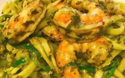 Friday Foodspiration: Shrimp with Spinach Pistachio Pesto