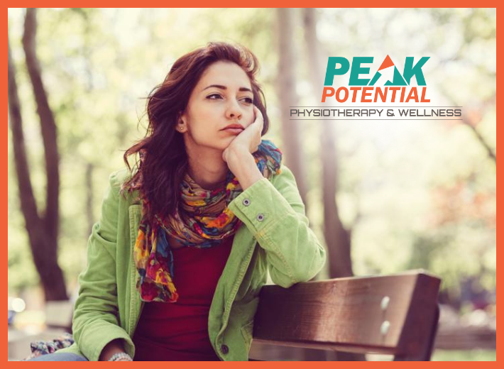 Peak Potential Logo with Woman Sitting On Bench